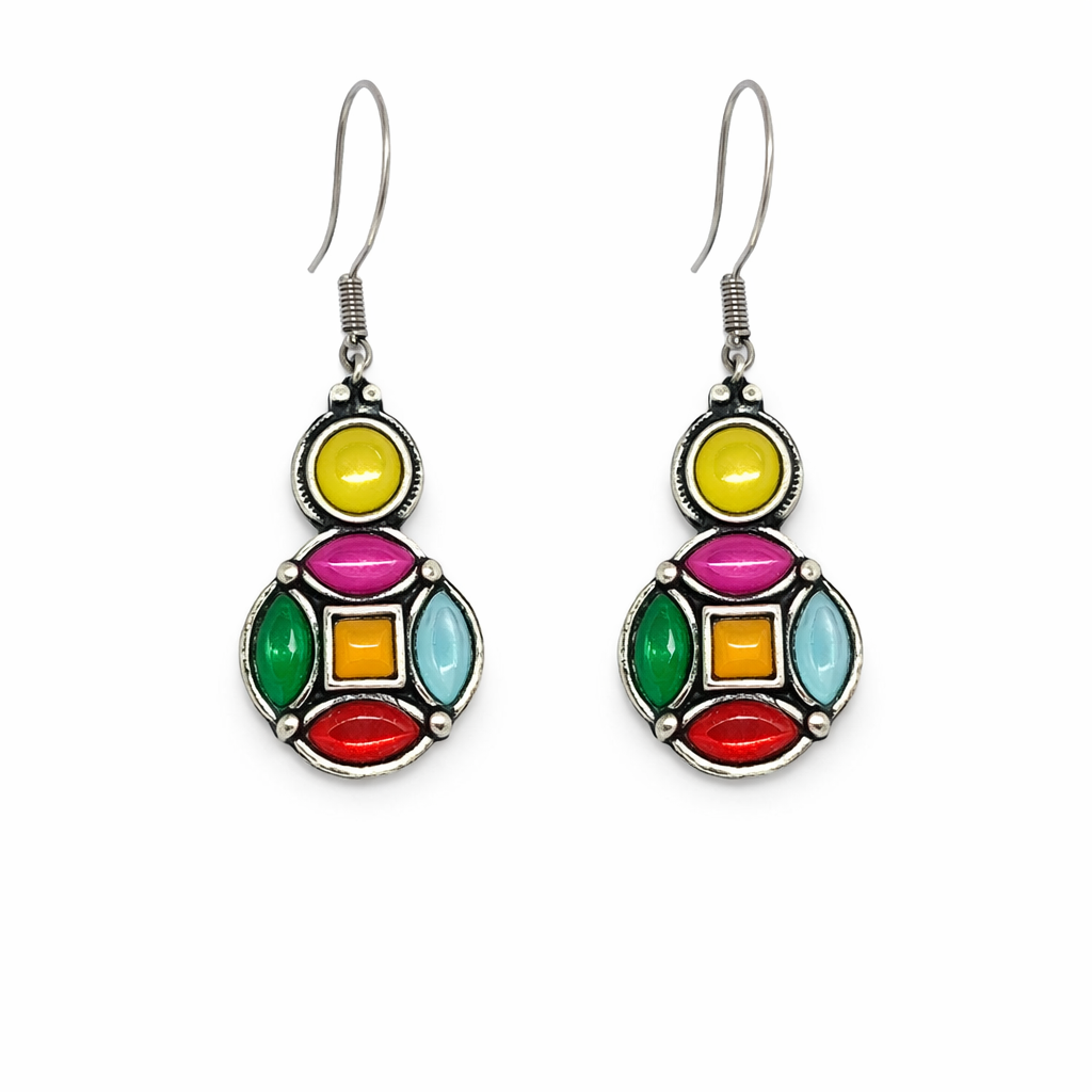 Noor Pop Multicolor Stone Drop Earrings