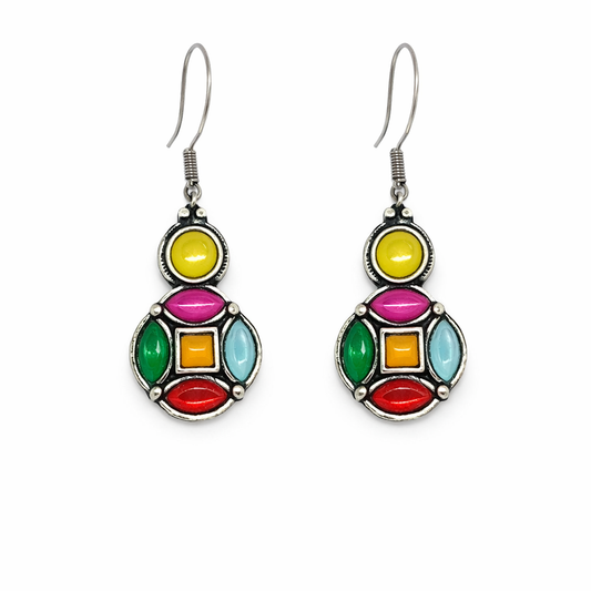 Noor Pop Multicolor Stone Drop Earrings