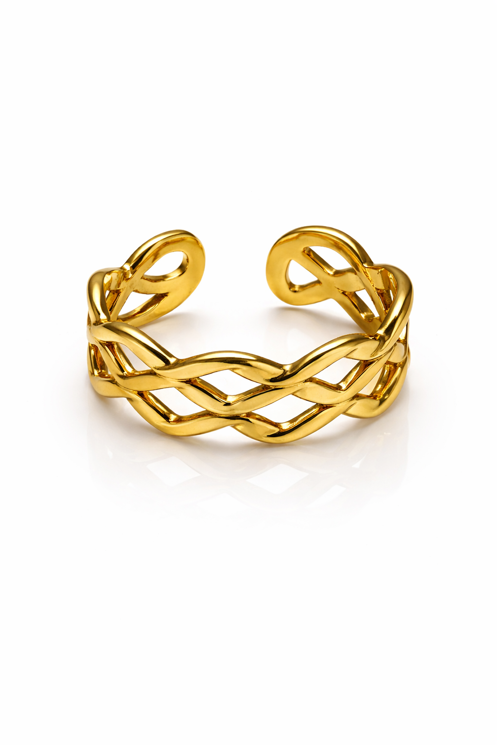 Twisted Chain Gold Adjustable Ring