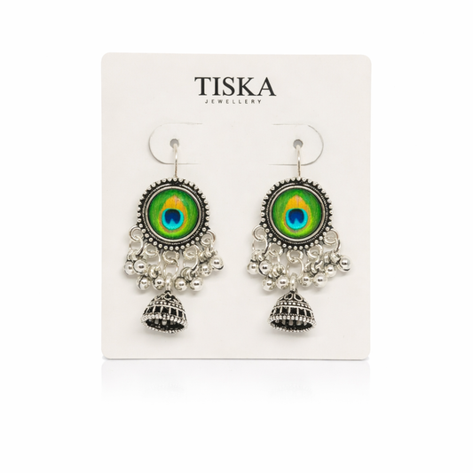 Morika Mini Peacock Jhumka Earrings