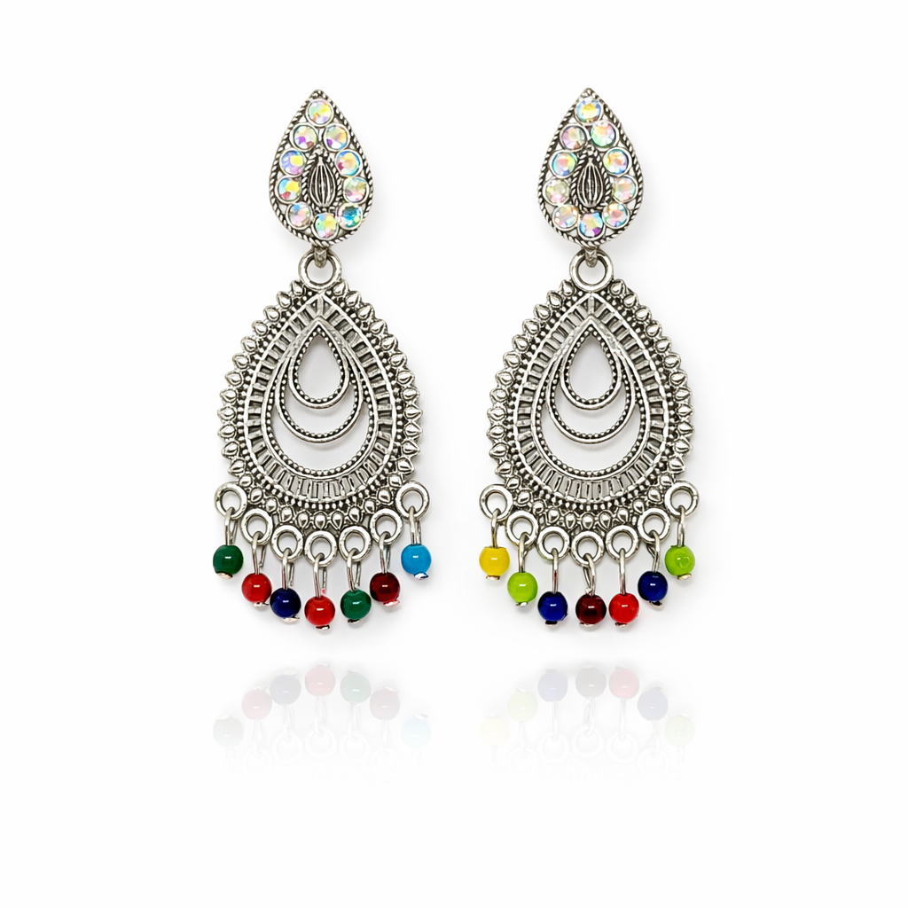 Noor Teardrop Multicolor Statement Earrings