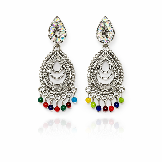 Noor Teardrop Multicolor Statement Earrings