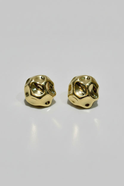 Molten Gold Statement Stud Earrings