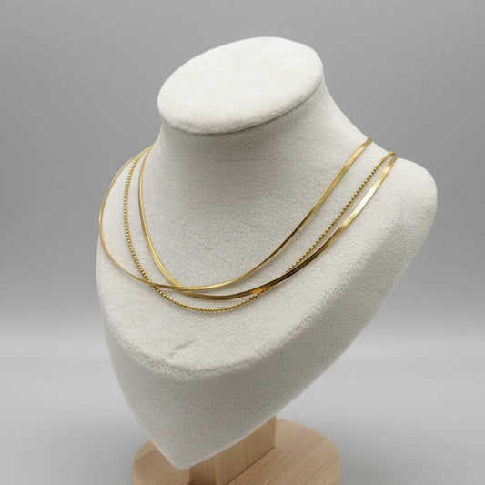 Multi Layer Mixed Chain Necklace – Gold Finish | Anti-Tarnish