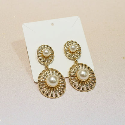 Pearl Sunburst Drops Earrings