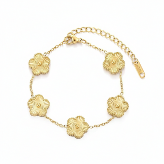 Golden Clover Charm Bracelet