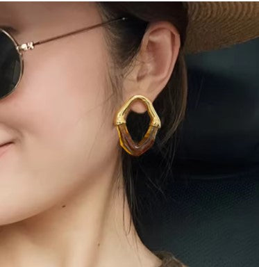 Amber Luxe Gold Hoop Earrings (Anti Tarnish)