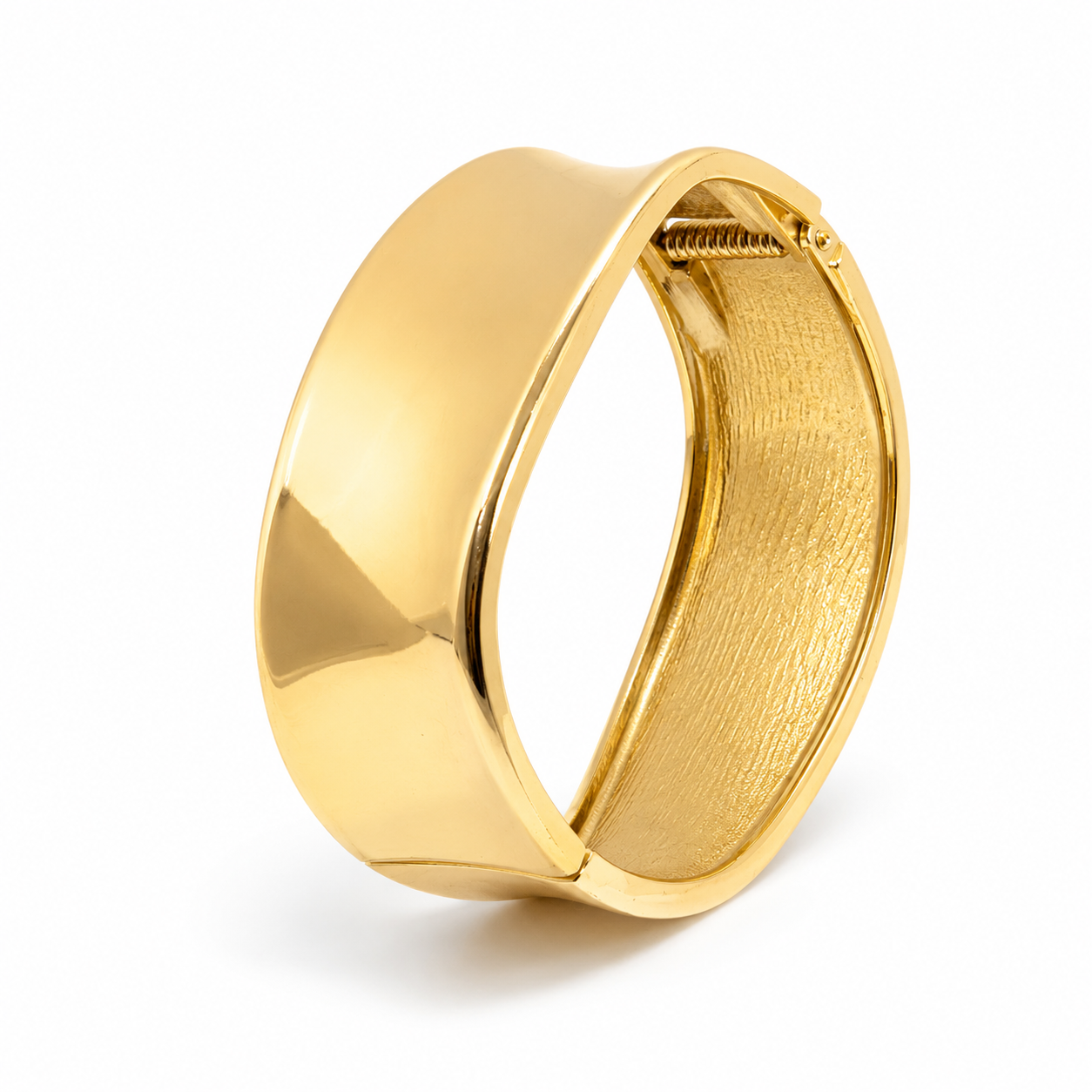 Gold Sculpted Cuff Bracelet (Anti-Tarnish)