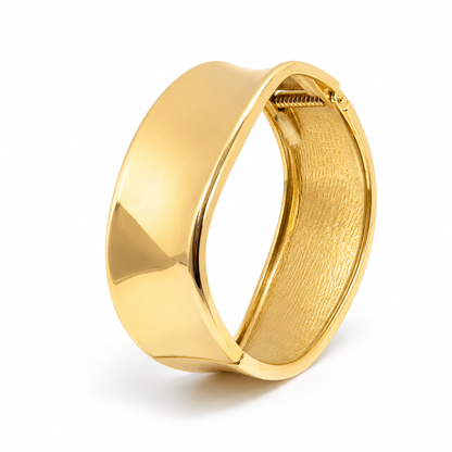 Gold Sculpted Cuff Bracelet (Anti-Tarnish)