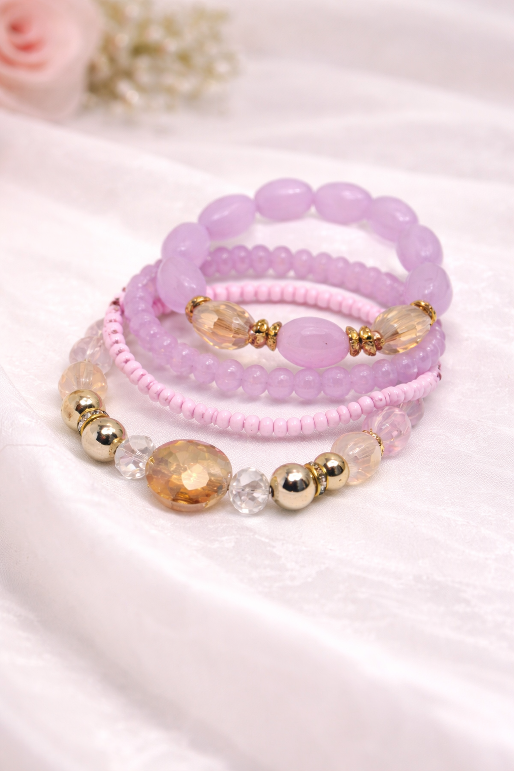 Blush Glow Bracelet Stack (set of 4)