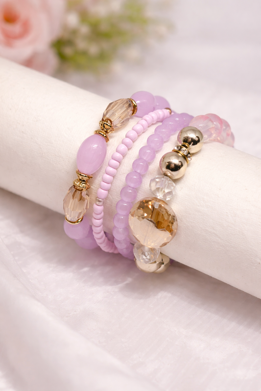 Blush Glow Bracelet Stack (set of 4)