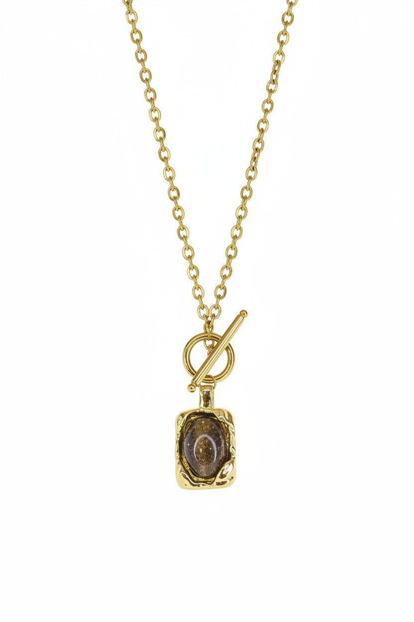 Midnight Stone Chunky Pendant Necklace