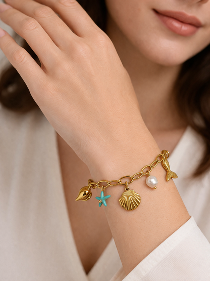 Ocean Charm Statement Bracelet