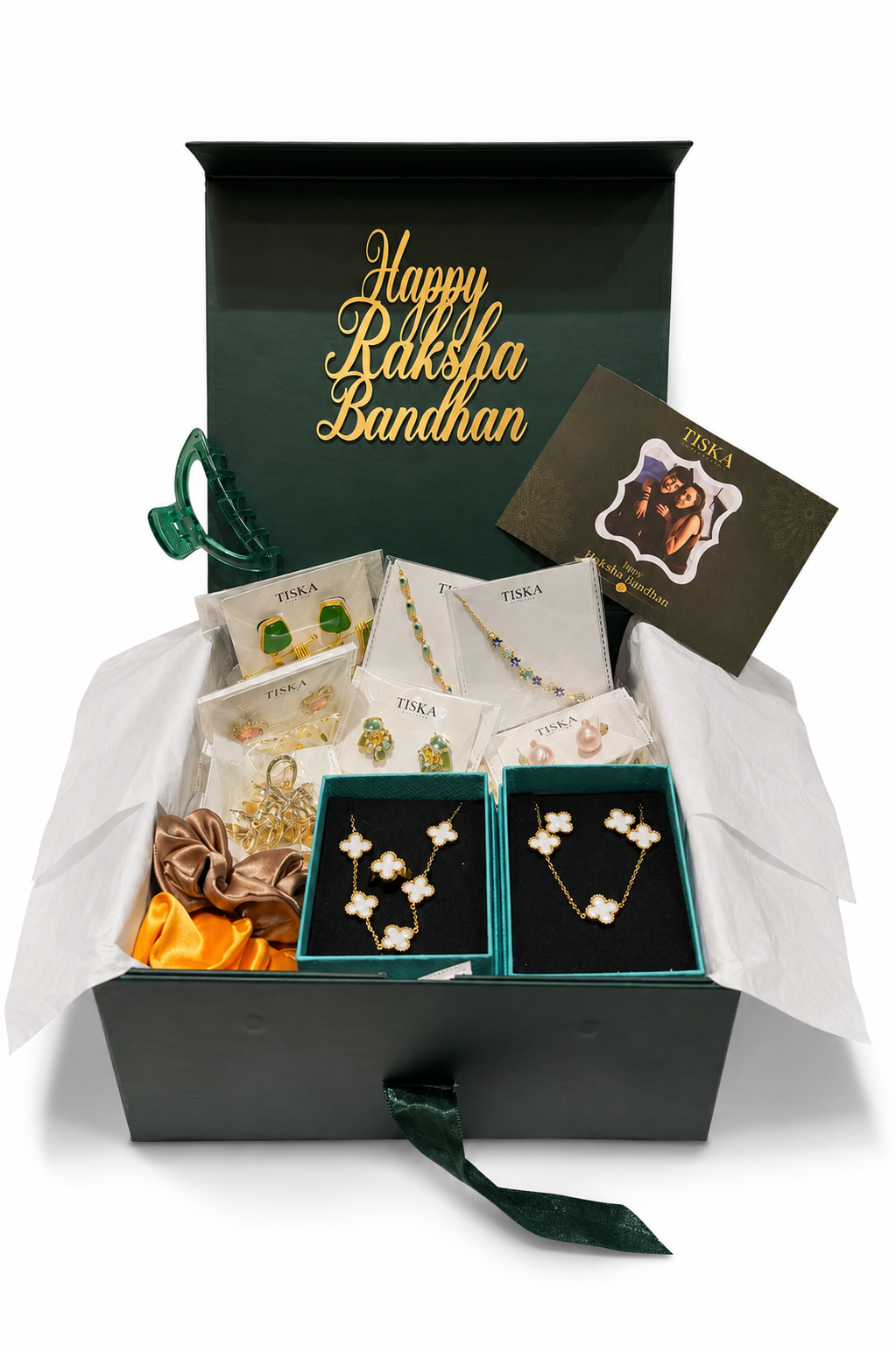 TISKA Emerald Luxe Raksha Bandhan Gift Box