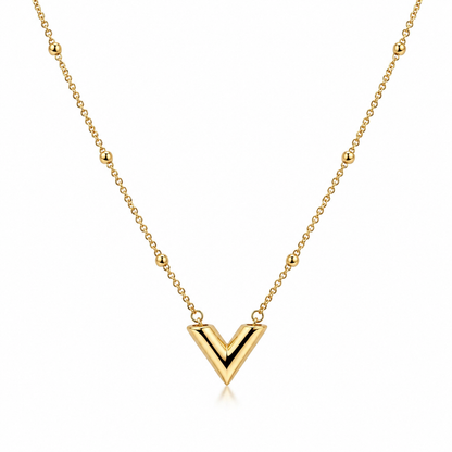 Golden V Charm Necklace