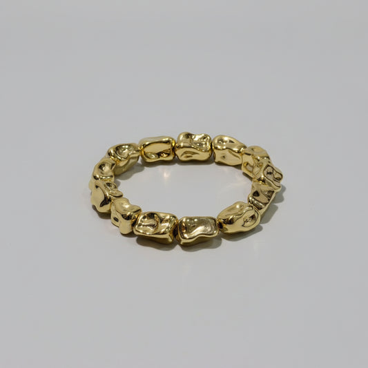Molten Gold Stretch Bracelet – Organic Statement Band
