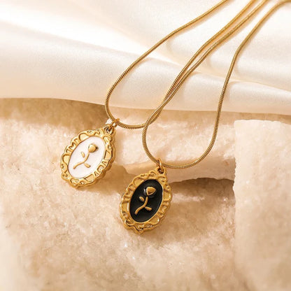 Vintage Floral Pendant Necklace (Anti-Tarnish)